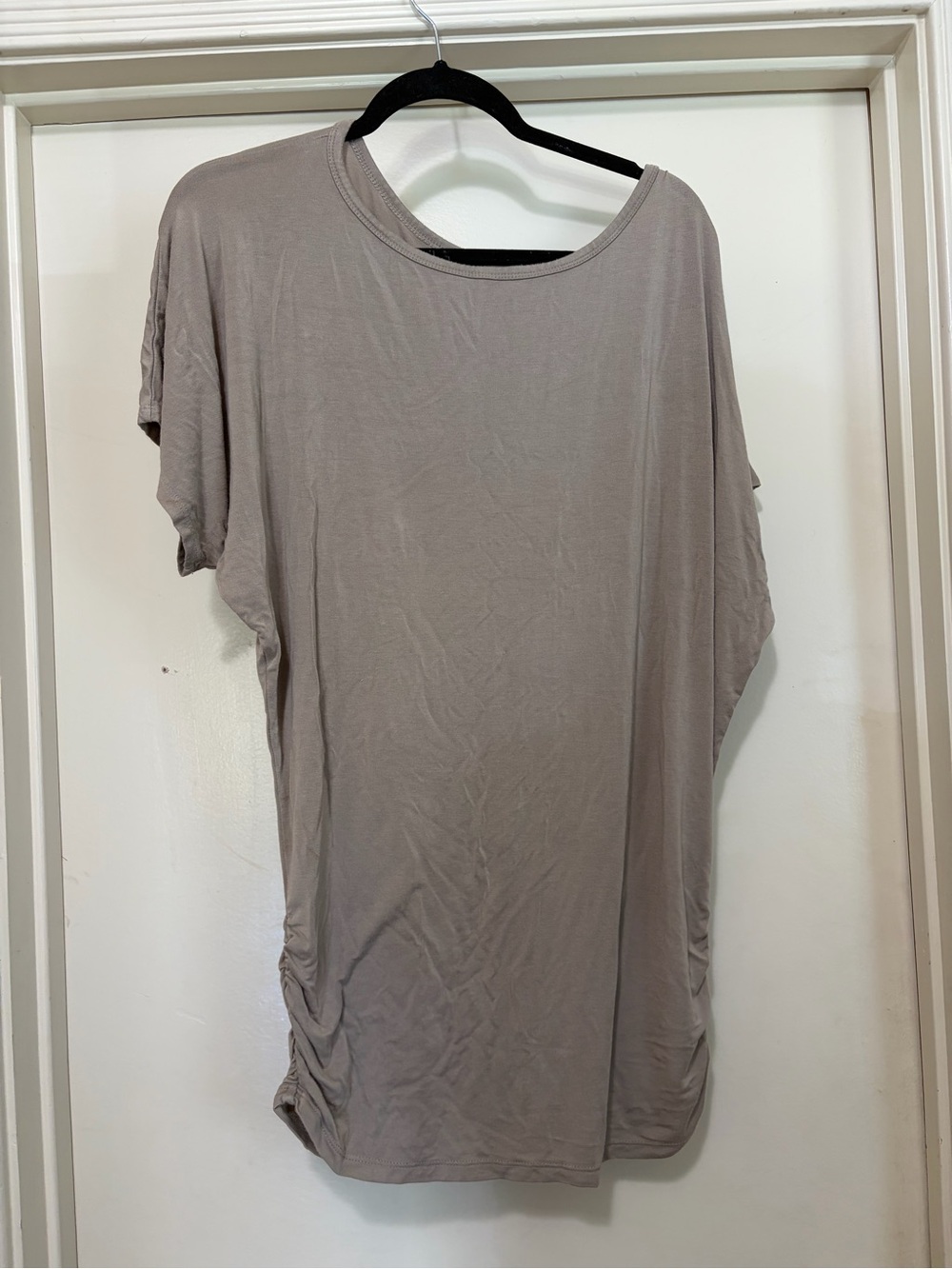 JONNY DESIGNED IN ITALY TAUPE RUCHED TUNIC TOP XXL